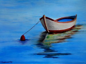 Lonely fishing boat