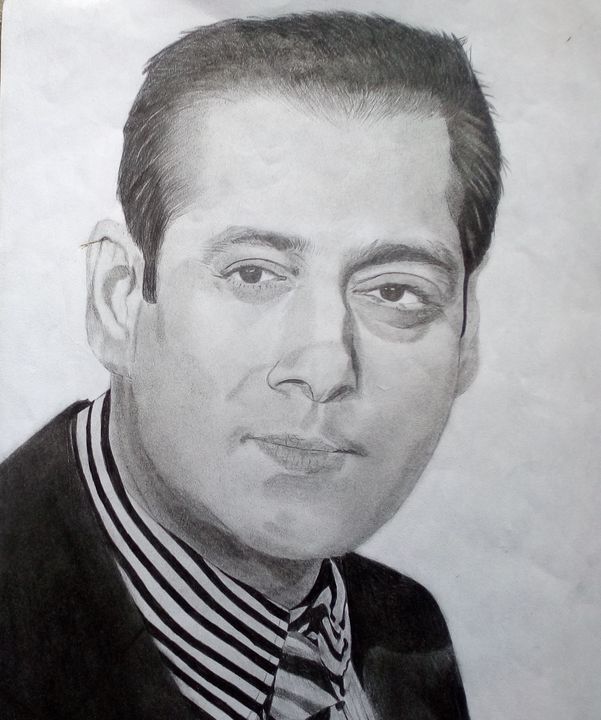 Simple Black Border No Salman Khan Pencil Sketch, Size: A4