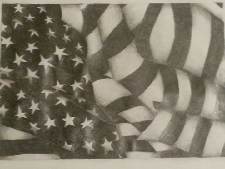 American Flag Drawing by Lidiia Isakova | Saatchi Art
