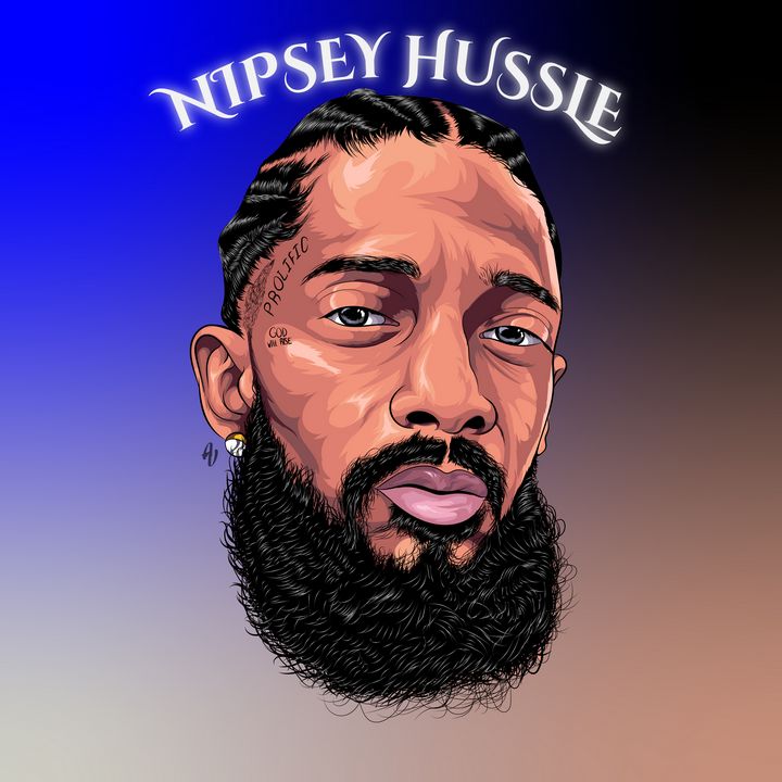 Nipsey Hussle Side Profile With Eye | Art Print