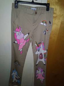 Unicorn handpainted pants - Funk it UP designs