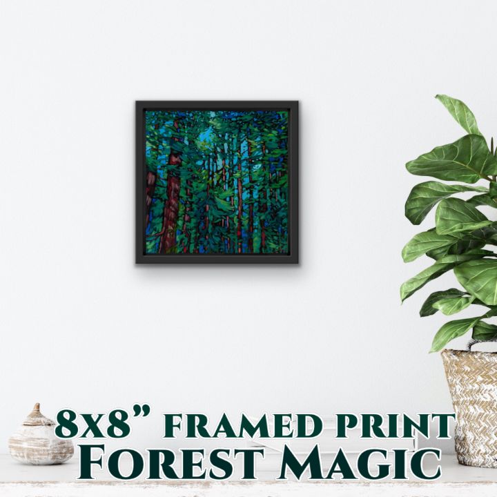 8x8 framed in black FOREST MAGIC - MARNA SCHINDLER