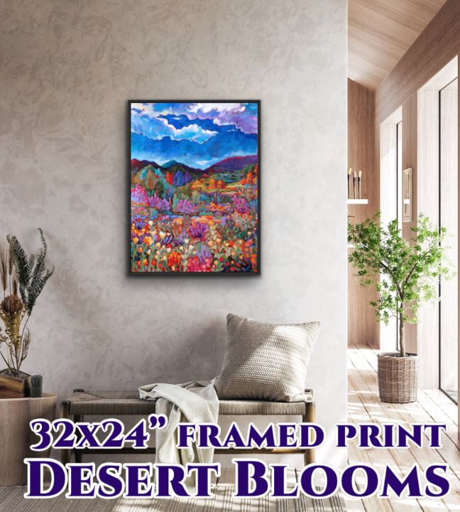32x24” Framed Print DESERT BLOOMS - MARNA SCHINDLER