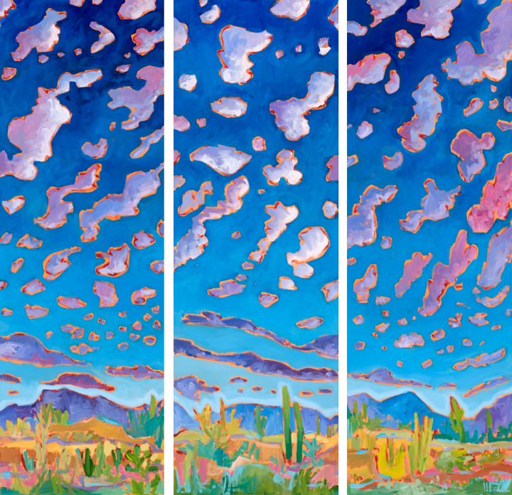 DESERT SKIES 48x48” triptych - MARNA SCHINDLER
