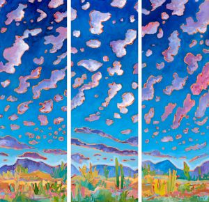 DESERT SKIES 48x48” triptych