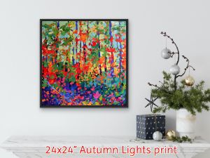 24x24” framed Autumn Lights print