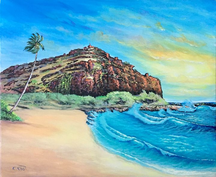 Lahi Lahi Mountain Artist On The Beach Paintings Prints Landscapes Nature Beach Ocean Other Beach Ocean Artpal