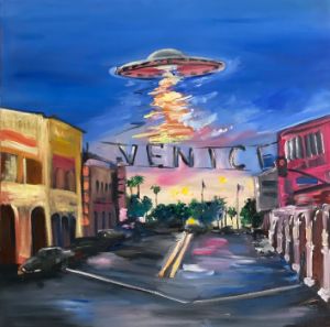 Beautiful UFO over Venice California - Anthony Galeano Art