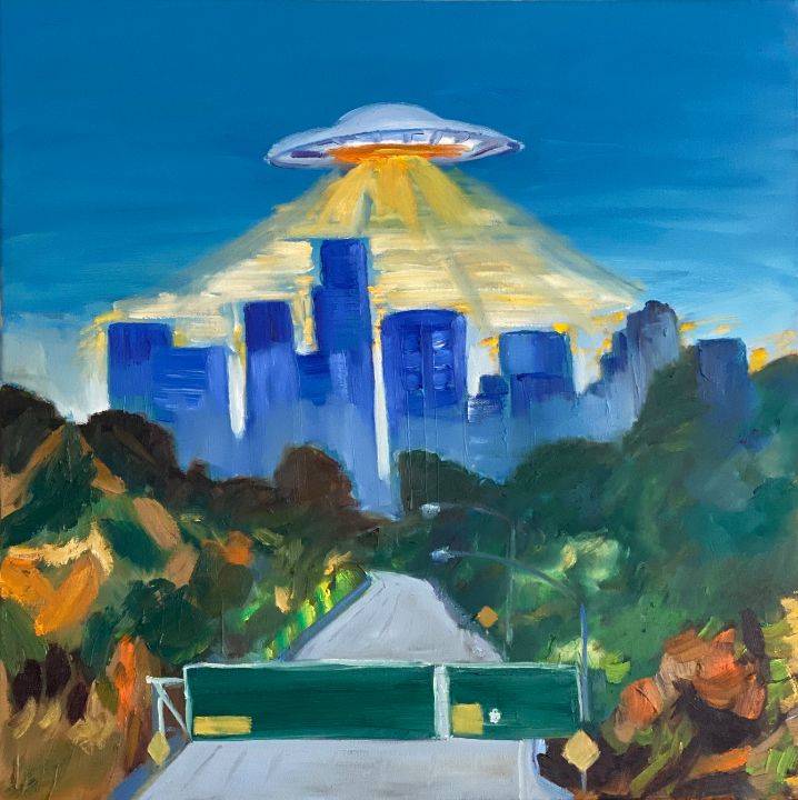 UFO OVER THE CITY OF LOS ANGELES - Anthony Galeano Art