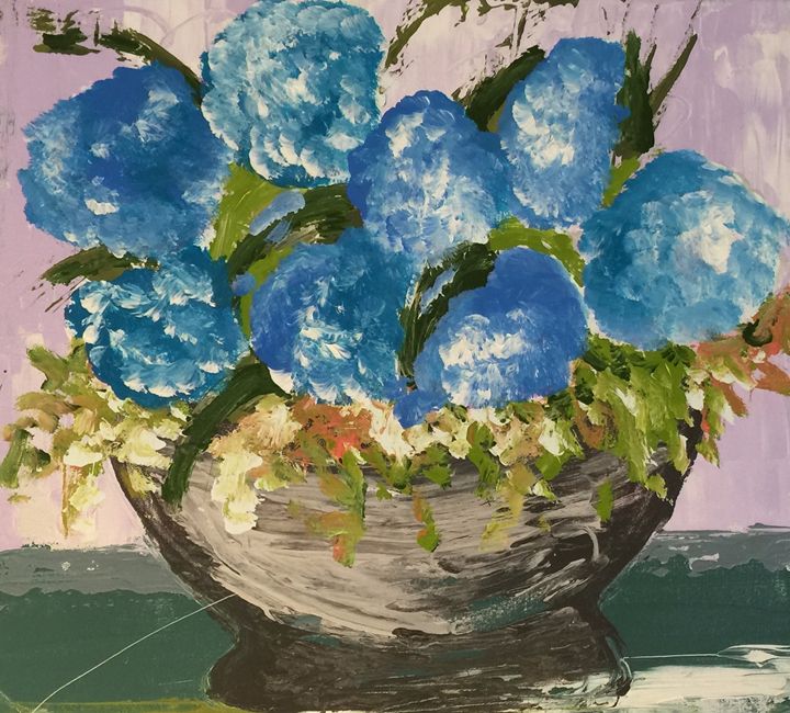 Blue Hydrangeas - CeFaire Fine Art