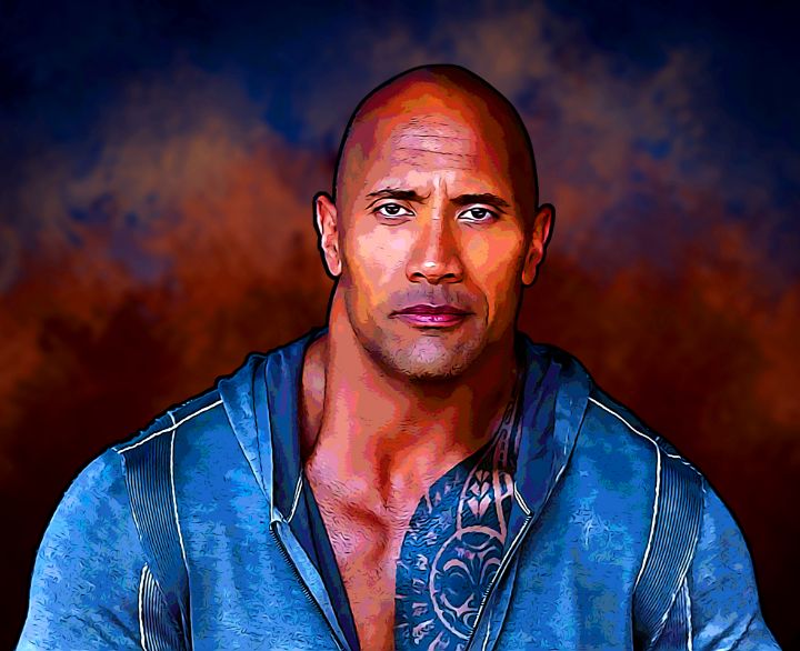 My New Digital Drawing Of Dwayne Johnson (The Rock)