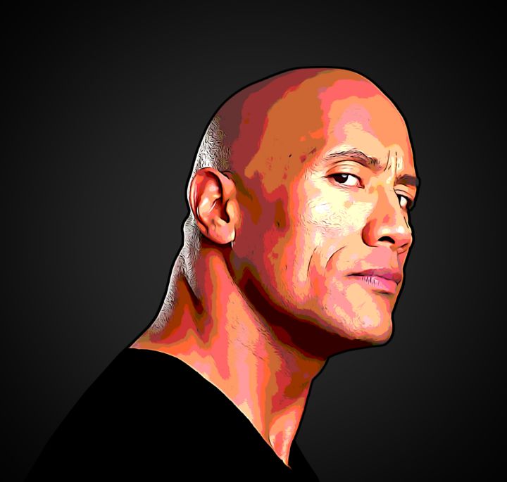 My New Digital Drawing Of Dwayne Johnson (The Rock)