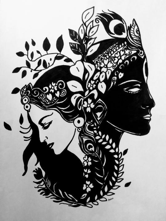 Radha Krishna - Dhana - Drawings & Illustration, Religion, Philosophy, &  Astrology, Hinduism - ArtPal