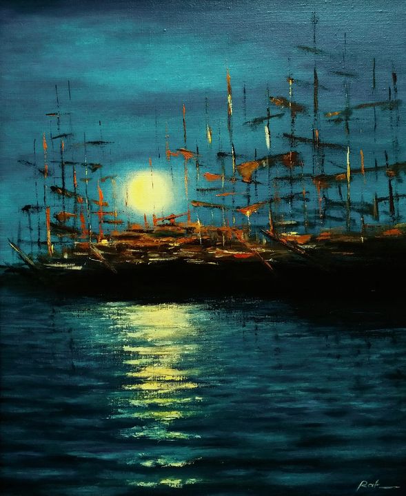 Harbor Of Old Ships Oleh Rak Paintings Prints Landscapes   6 18 7 2 2 0 26m 