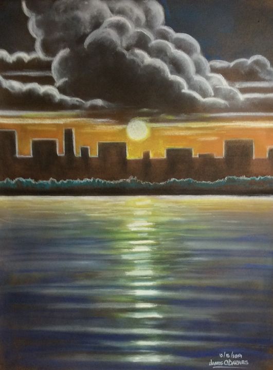 Sunrise On Key Biscayne Magic City Art Drawings Illustration