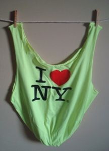I Love NY  Recycled T-shirt Tote Bag