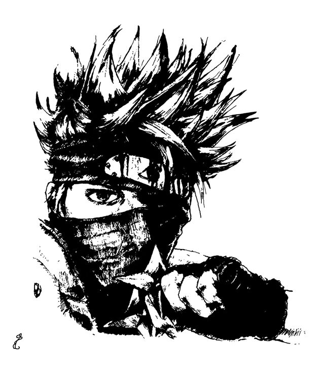 Naruto Kakashi sensei (black) - @brentthecreator gallery - Digital Art,  People & Figures, Animation, Anime, & Comics, Anime - ArtPal