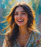 Impressionist Joyful Woman