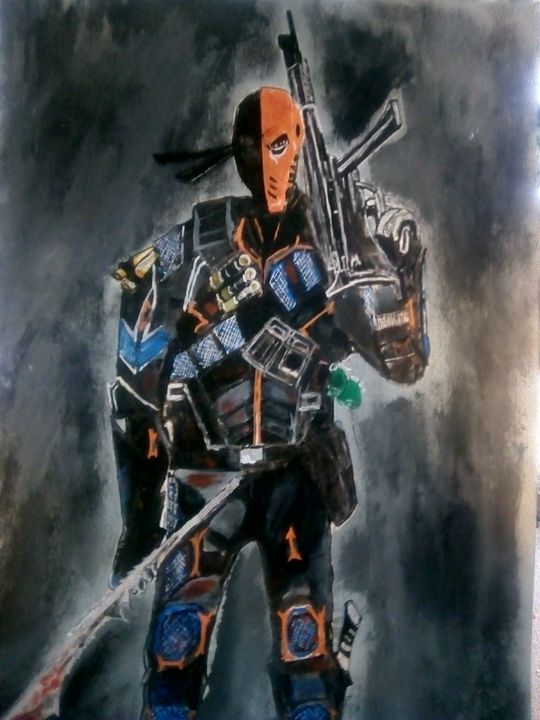 DeathStroke in Inks and Oil. Size A3 - Conner Moss Art.