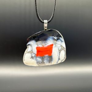 Orange Fused Glass Pendant - Fused Glass Jewelry by Rich LaVere
