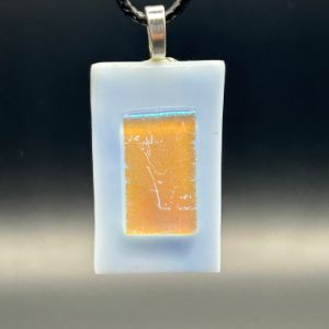 White/Dichroic Fused Glass Pendant - Fused Glass Jewelry by Rich LaVere