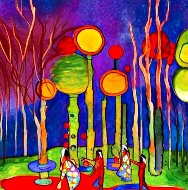Ritual in the forest - George Hutton Hunter Contemporary Artist ...