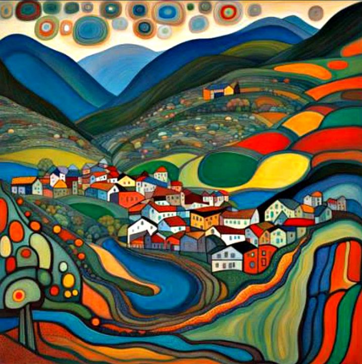 Fjord Town 1 - George Hutton Hunter Contemporary Artist - Paintings ...