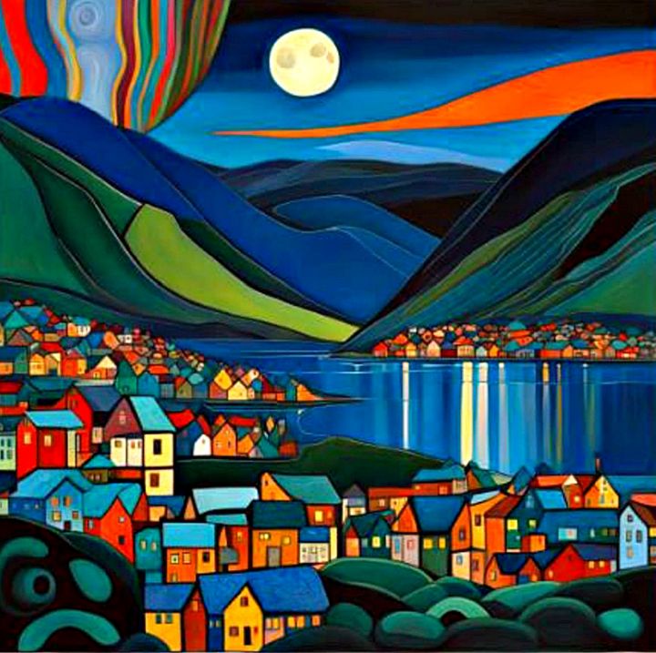 Fjord Town 8 - George Hutton Hunter Contemporary Artist - Paintings ...