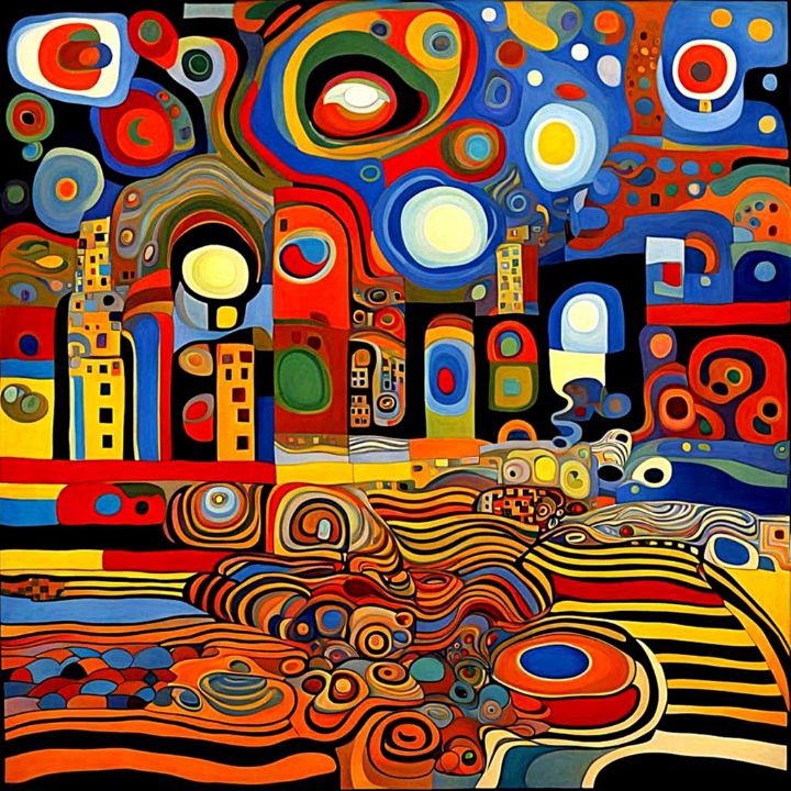 Psychedelic Townscape - George Hutton Hunter Contemporary Artist ...