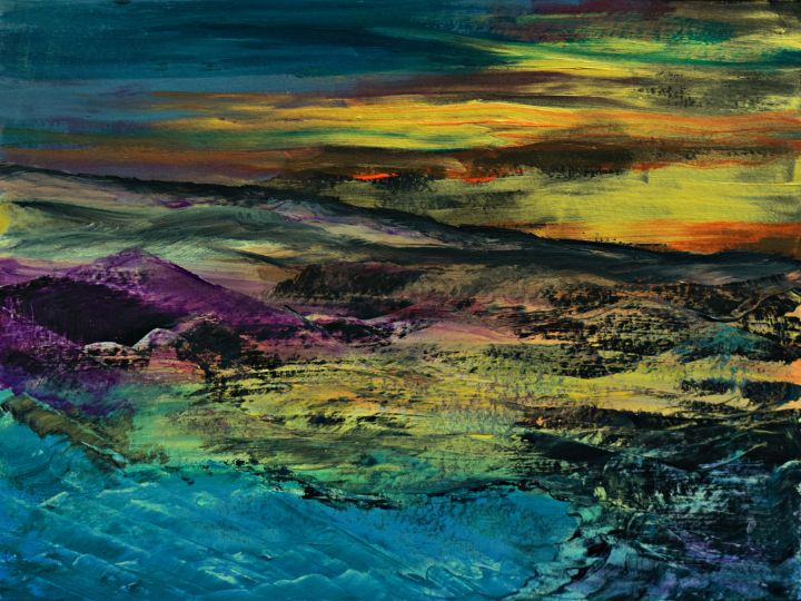 Desert meets sea at sunset - George Hutton Hunter Contemporary Artist