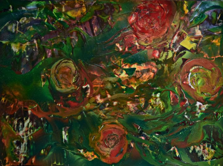 Roses among foliage - George Hutton Hunter Contemporary Artist