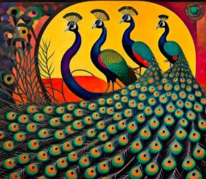 dancing pecock - kush panchal - Paintings & Prints, Animals, Birds, & Fish,  Birds, Peacocks - ArtPal