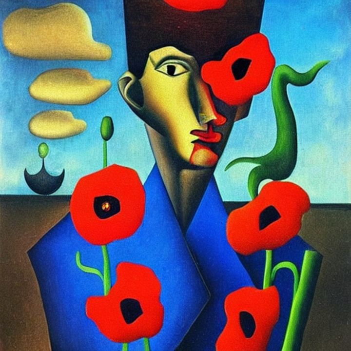 Person and Poppies - George Hutton Hunter Contemporary Artist ...