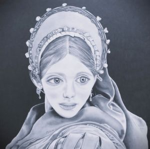 English Headdress - Kristen Moore's Portraits and Pencil Drawings