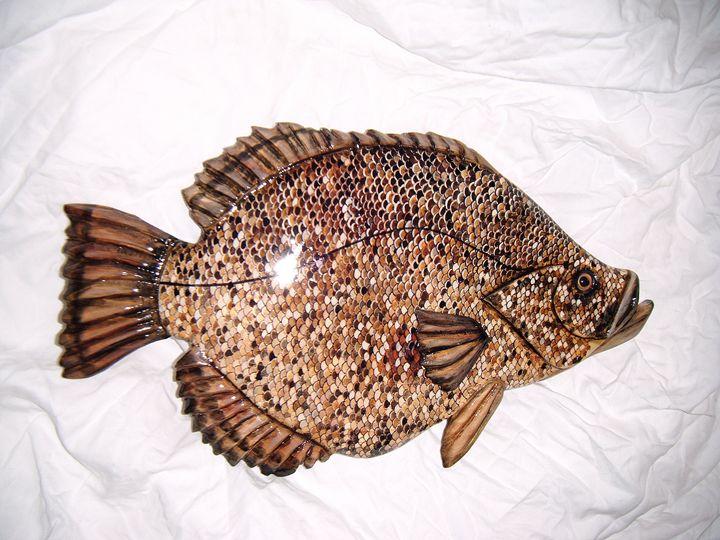 Wooden Black Crappie #2-Living Water - DryRiver Carvings and Art