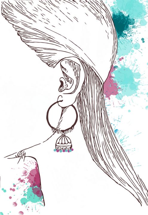 Dream catcher girl hair earring pencil sketch draw by Hanasame7 on  DeviantArt