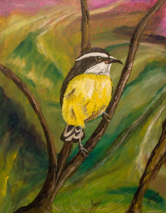 Original Acrylic Painting on Canvas- Palm Warbler good Bird