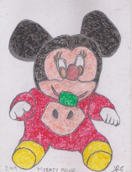 Canvas print Mickey Mouse - Textured Sketch