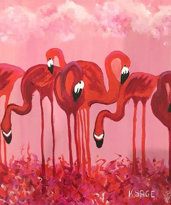 Pretty in Pink' flamingo print