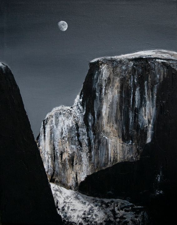 Ode To Ansel Adams: Moon & Half Dome - Cheryl Lussky Art