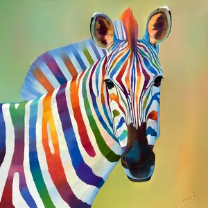 Rainbow Zebra Wildlife Illustration - graphiXperience - Drawings &  Illustration, Animals, Birds, & Fish, Zebras - ArtPal