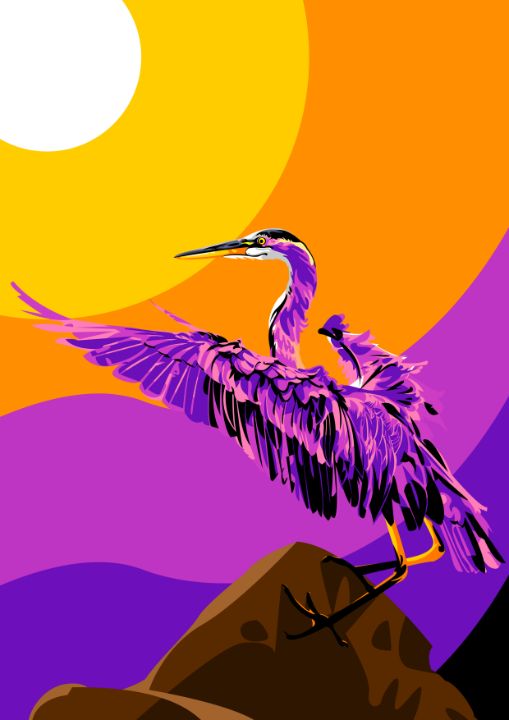 Big Purple Heron - RJWLTG