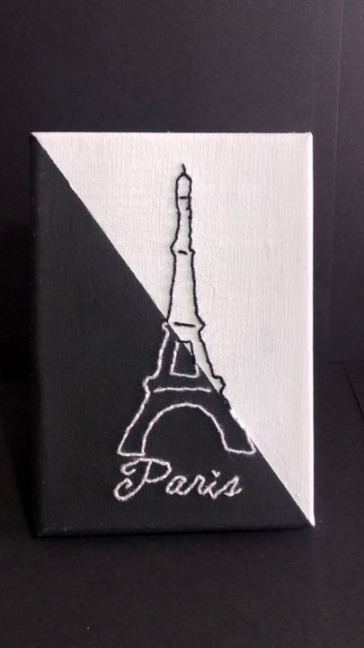 Paris Line Art Embroidery - Farah's Canvas