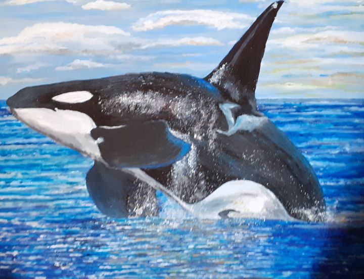 Arka in the ocean AcrylicPainting Paintings Prints Animals