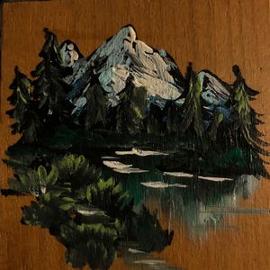 Mountains on Wood