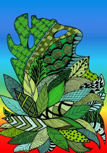 Doodle Tangles  Leaves Coloured 7 - TeAnne ArtWorks AU