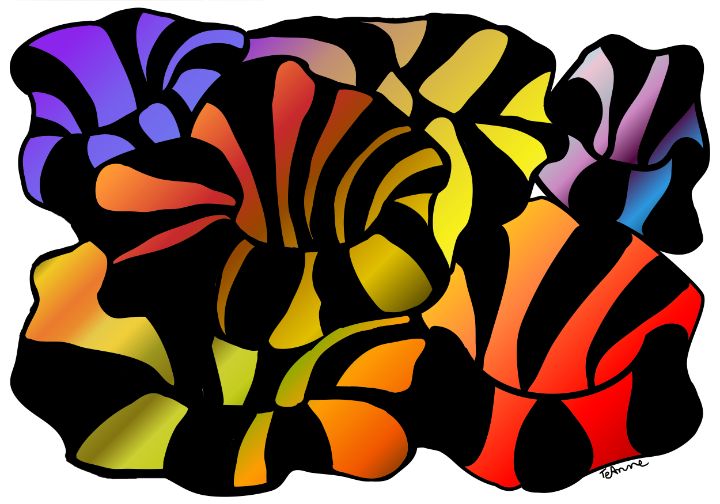 Tanglish Abstract Design Infinite Tangles Colour Reflection - TeAnne ArtWorks AU - Drawings ...
