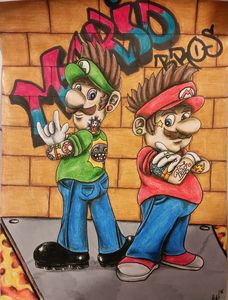 Drawings To Paint & Colour Super Mario Bros - Print Design 011