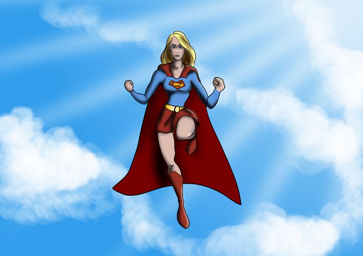 Supergirl - Rune Stowasser - Paintings & Prints, Childrens Art, Comics -  ArtPal