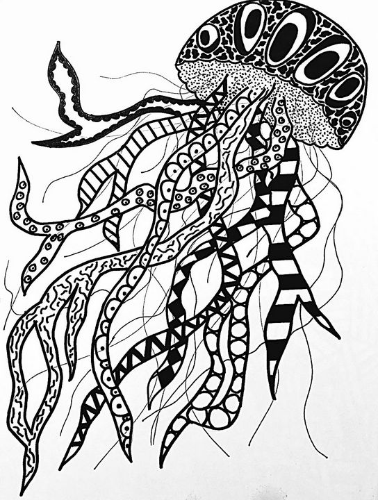 Abstract Jellyfish - Nordstrom Art - Drawings & Illustration, Animals ...